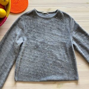 Zara Trafaluc Fuzzy Grey Sweater